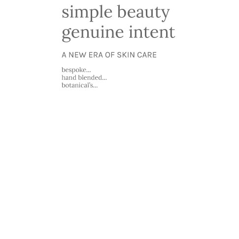 graphic text organic skin care for simple beauty with genuine intent